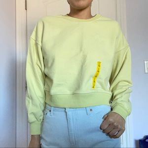 Green Sweatshirt crop top